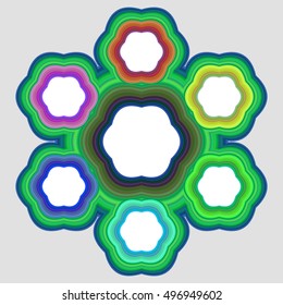 Six part abstract circular infographic element design