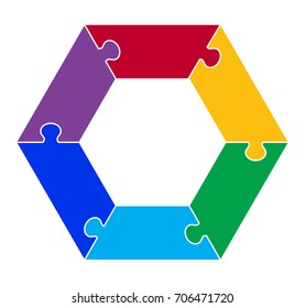 Six Part Hexagon Puzzle