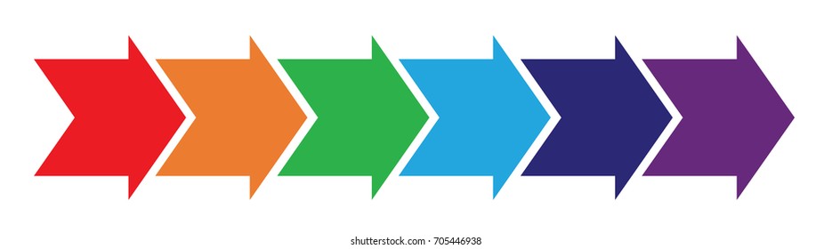 Six Part Linear Process Arrows