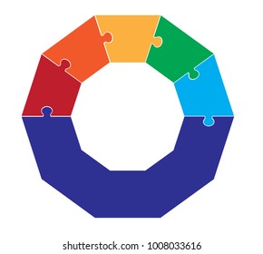 Six Part Puzzle with Foundation