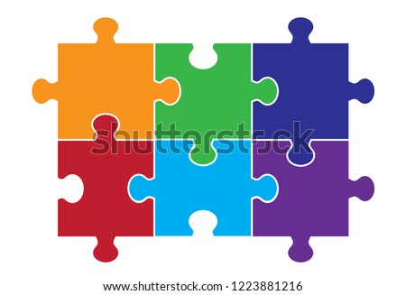 Six Part Puzzle Graphic