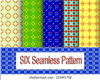 Six Pattern Seamless All Color Light Stock Vector (Royalty Free ...