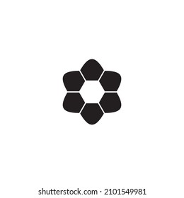 seis pentagones. vector de símbolo simple invisible hexágono