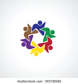 six  people icon. people friends logo concept vector icon. this icon also represents friendship, partnership cooperation unity,