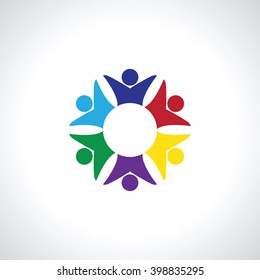 six people icon. people friends logo concept vector icon. this icon also represents friendship, partnership cooperation unity.people teamwork.people Concept for social network. business cooperation, 