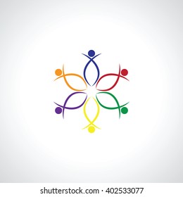 Six People Icon People Friends Logo Stock Vector (Royalty Free ...