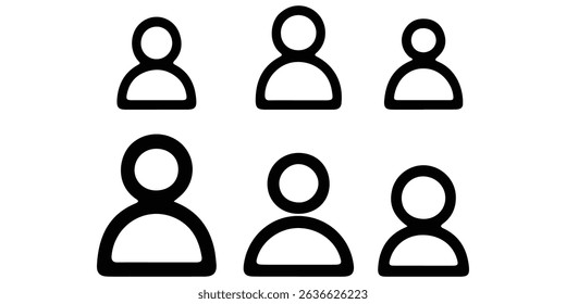 Six People Icons Isolated On White Background