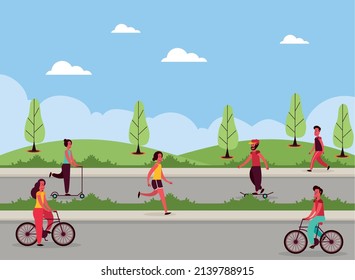 Six Persons In Car Free Day Scene