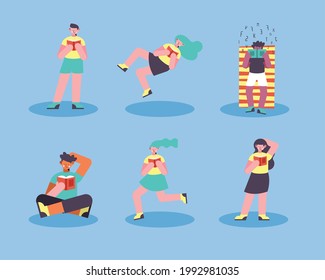 six persons with dyslexia characters