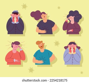 six persons sick characters group