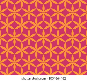 Six petal flower pattern, geometric background