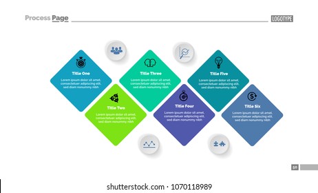 Six Phases Diagram Slide Template. Business Data. Graph, Chart, Design. Creative Concept For Infographic, Report. Can Be Used For Topics Like Economics, Marketing, Enterprise