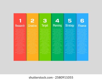 Six pieces colorful puzzle line infographic. Business, idea, flow concept. Template for 6 options, parts, processes. Jigsaw info graphic. Can be used for process, presentation, layout, banner, graph