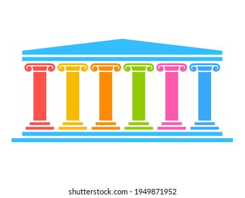 Six pillars diagram. Clipart image isolated on white background
