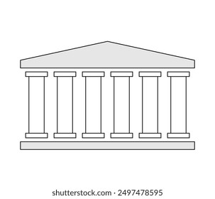 Diagrama de línea de seis pilares. Imagen Clipart aislada sobre fondo blanco