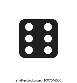 six in playing dungeons icon. Element of gambling for mobile concept and web apps. Thin vector icon for website design and development, app development. Premium icon on white background