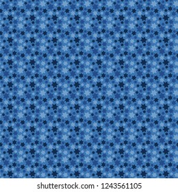 Six Point Star Seamless Pattern - Shades of blue six point star design made for Hanukkah