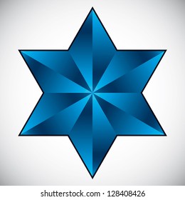 Six point star symbol, vector.