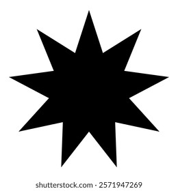 Six pointed star Bahaism Baha'i Bahai symbol unity and harmony between different religions cultures icon black color vector illustration image flat style