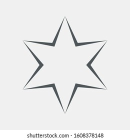 Six pointed Star Classic rating icon web quality vector illustration cut