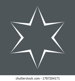 Six pointed Star Classic rating icon web quality vector illustration cut
