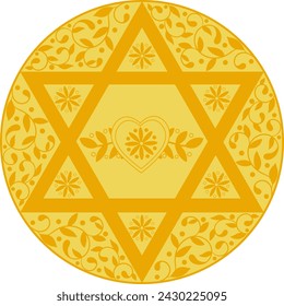 Six pointed star design. Use for ,religious decoration,wall art,print, post cards,invitations,flyers, holiday events