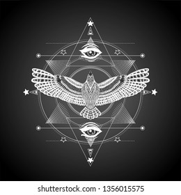 Detailed Mandala Eagle All Seeing Eye Stock Vector (Royalty Free ...