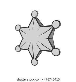 Six pointed star icon in black monochrome style isolated on white background. Figure symbol. Vector illustration