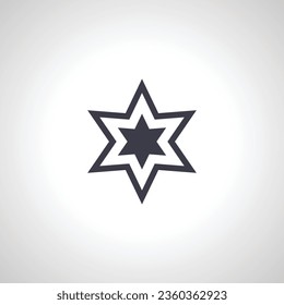 six pointed star isolated icon on white background