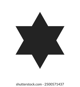 Six Pointed Star Jew Religious Flat Symbol Icon