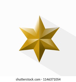 six pointed star on white background vector design