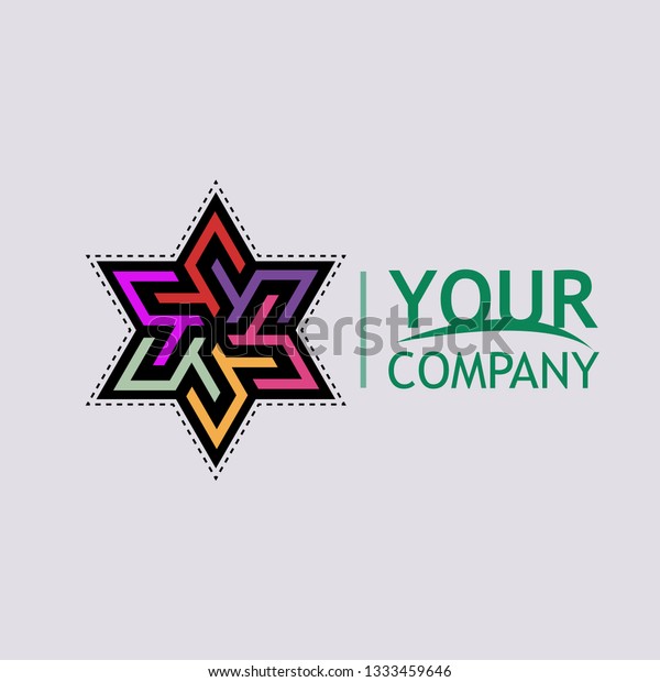 Six Pointed Star Patterns Logo Companies Stock Vector Royalty