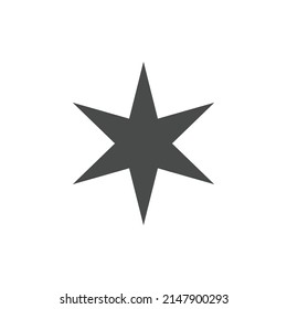 Six pointed star. Simple pictogram vector icon.