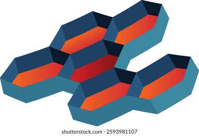 Six polygons bee nest logo symbols