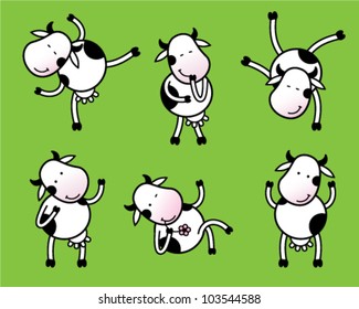 Six Poses Of Dancing Cow