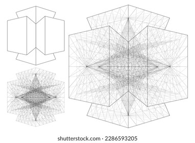Vector de la Unión de Seis Pirámides 26. Seis Pirámides De La Forma Simple A La Complicada.