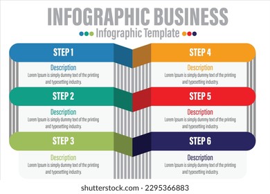 Six rectangle timeline steps or option workflow infographic plan concept design vector with icons. Business roadmap timeline network project template for presentation and report