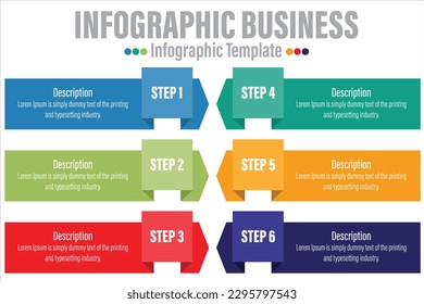 Six rectangle timeline steps or option workflow infographic plan concept design vector with icons. Business roadmap timeline network project template for presentation and report.