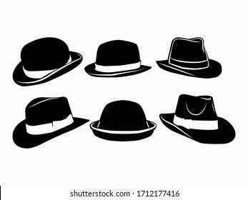 Ilustración vectorial sombrero negro fedora 554263 Vector en Vecteezy
