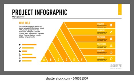 Six Ribbon List Diagram Slide Template