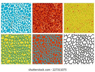 Six seamless abstract patterns. Easy to change and repaint