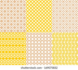 Six seamless backgrounds with different geometry.