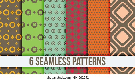 Six Seamless geometric patterns