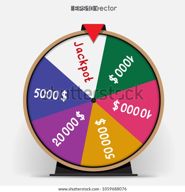Six\
segmentation fortune wheel lottery object. Gamble jackpot prize\
spin with shadow. Round drum casino money\
game