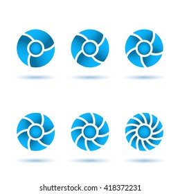 Six segmented circles on white background, 2d vector illustration, eps 10