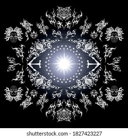 six sense space star explose shine eye watch ethnic celtic style symbol