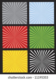 six separated backgrounds in six colors 1, vector