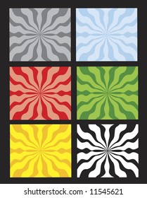 six separated backgrounds in six colors 2, vector