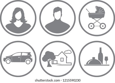 Six service icons for online store. Vector