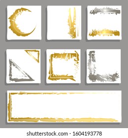 Six set modern fluid background template with gold and silver luxure gradation . For social media post, stories, story, internet web banner, flyer, poster and brochure. Vector 